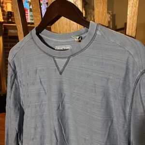 MENS XL  TOMMY BAHAMA Long Sleeve  Blue Pullover Ribbed Stripes